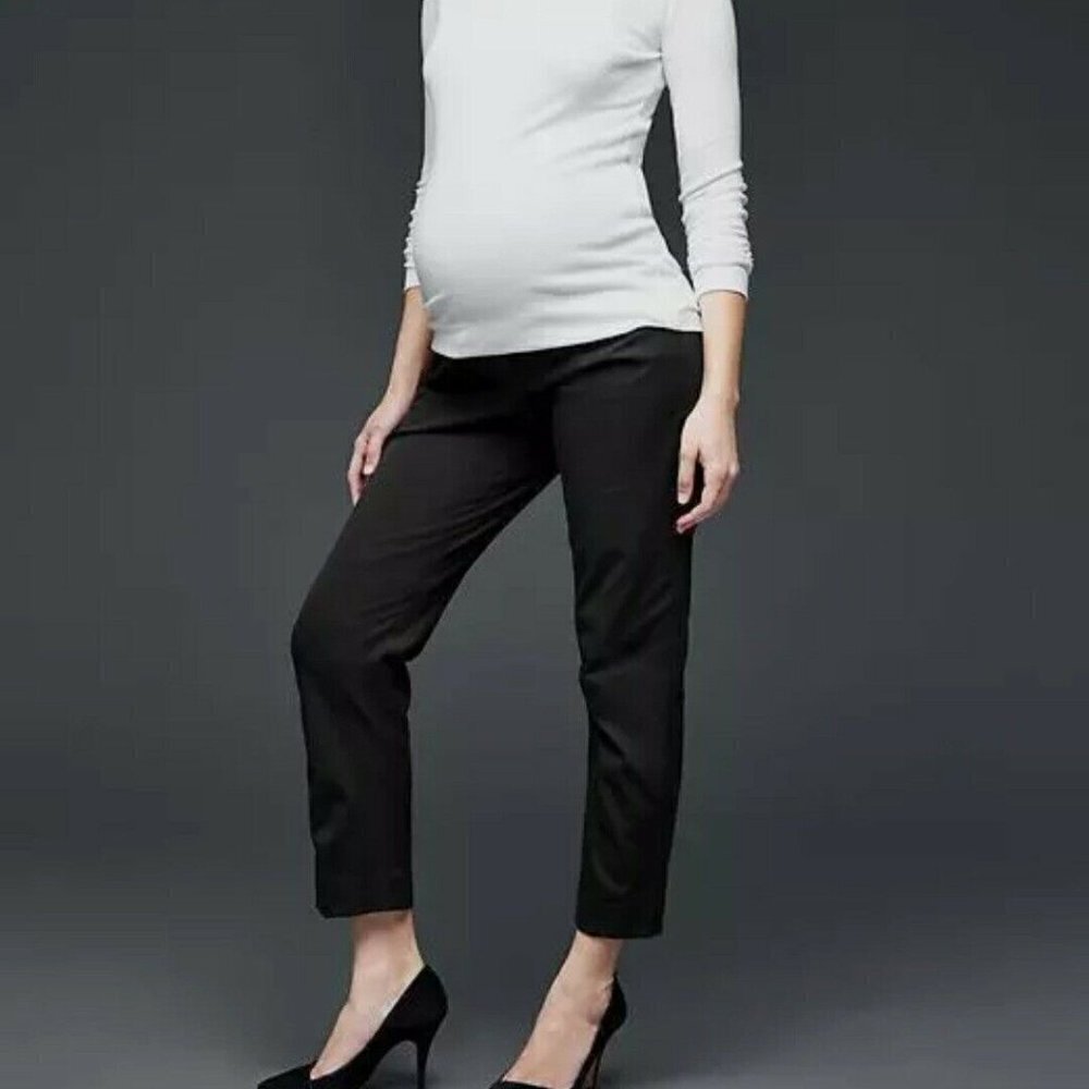 GAP Maternity Slim City Crop Full Panel Soft Cotton Pants Size 4 LONG RT$80